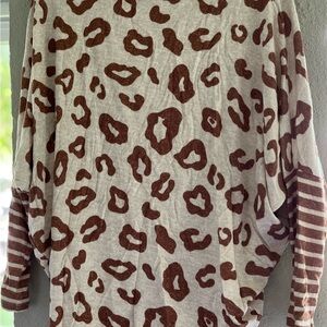 Maurices Brown and Cream Shrug with Mixed Patterns